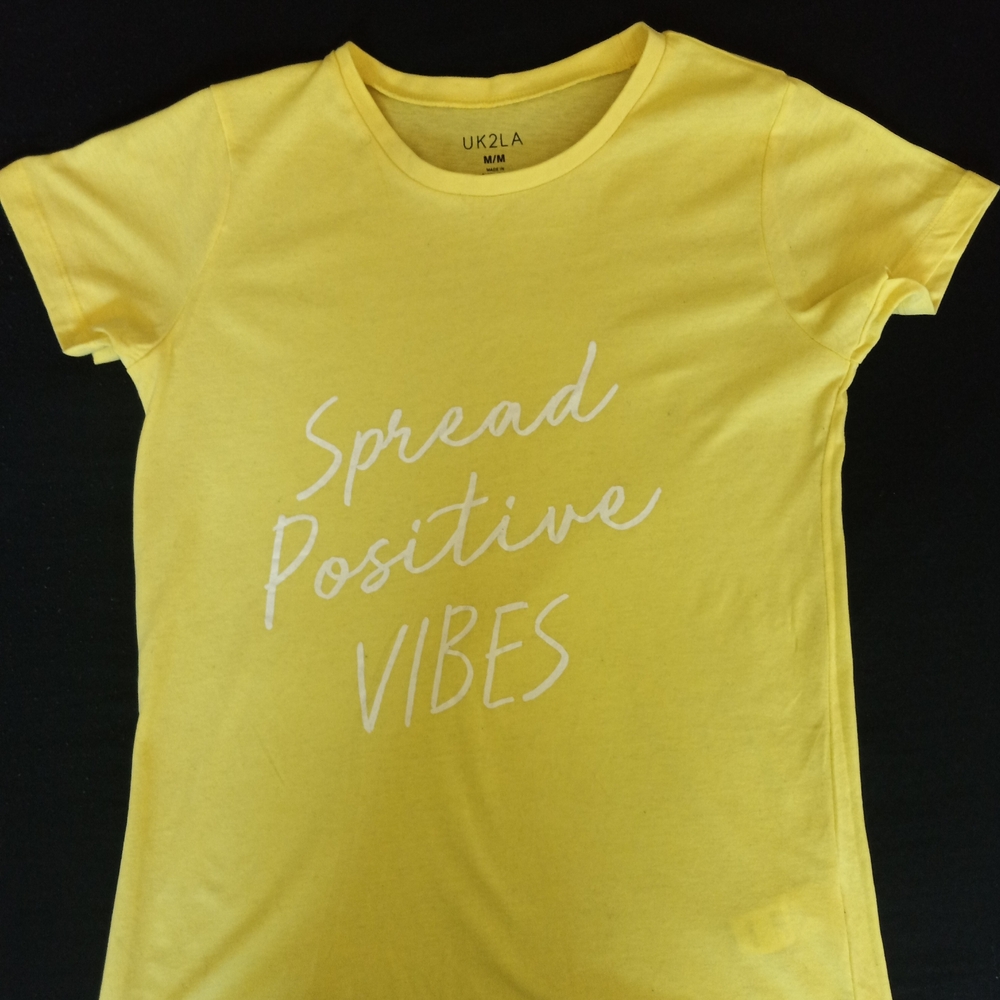 Yellow Graphic Tee with Positive Message